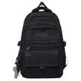 thumbnail image 1 of Mochila escolar de lona de gran capacidad para estudiantes, bolso escolar Simple de color sólido para jóvenes, mochila de viaje de alta calidad, 2023, 1 of 5