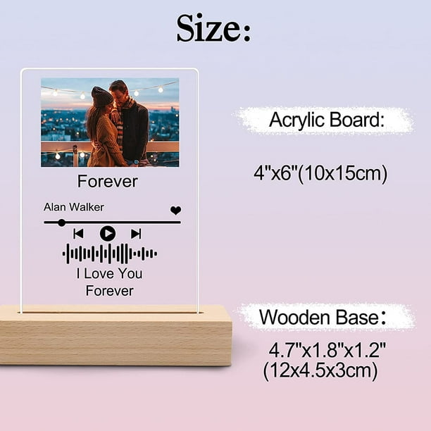 SpotifyGlass Tableau de Musique personnalisé en Acrylique avec