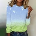 thumbnail image 2 of Summer Painted Tops for Women Scooped Neck Long Sleeve Shirts Modern Fit Tunic Tops Dressy Casual Blosues Bussiness Work Office Tees, 2 of 4