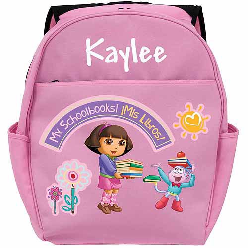 Dora The Explorer Personalized Dora The Explorer My Schoolbooks Toddlers Pink Backpack Walmart Com Walmart Com
