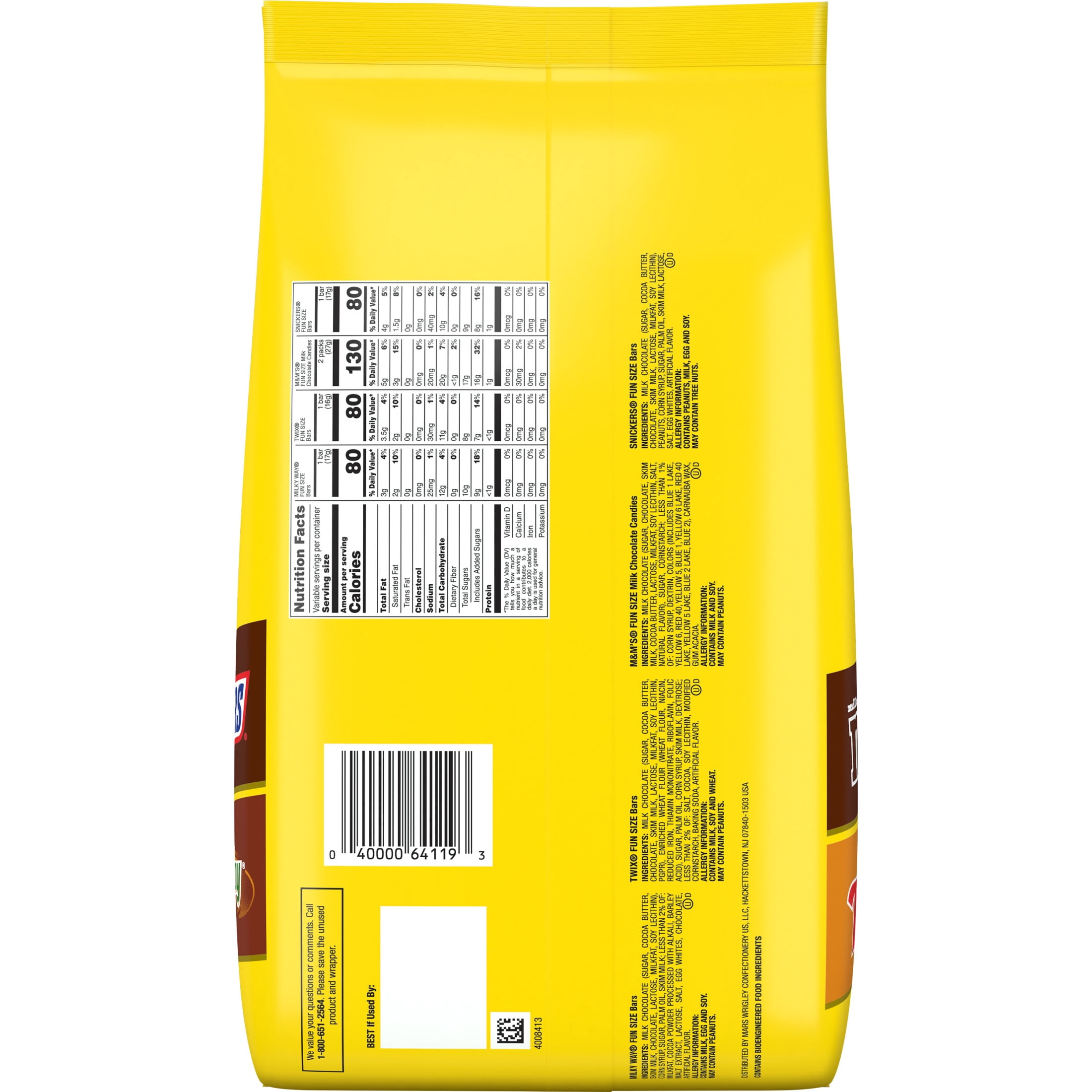 Snickers, M&M's & More Milk Chocolate Variety Bag, Party Size - 18.96 Bulk Bag