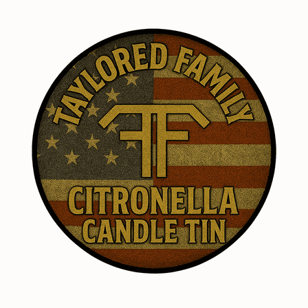 Taylored Family Citronella Fire Tin – Dual Wick Survival Candle, Mess Kit Warmer.
