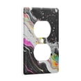 thumbnail image 2 of Yayeee Duplex Wall Plate 1-Gang 4.5"x2.7" Home Receptacle Light Switch Decorative Outlet Cover, Colorful White, 2 of 7