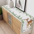 thumbnail image 4 of Spring Botanical Table Runner - 60 Inch Long, Kitchen Dining Table Runner Dresser Scarves, Watercolor Leaves Deers Birds Country Farmhouse Decor for Coffee Tables Wedding Party Banquet, 4 of 8