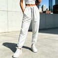 thumbnail image 2 of GZMOALH Women's Waffle Knit Jogger Pants, Elastic Waist with Side Pockets and Tapered Cuffs for Casual Daily Wear, 2 of 6