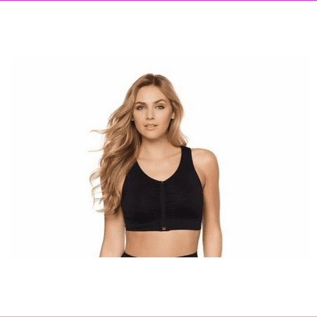 

Rhonda Shear Cushioned Strap Zip-Front Bra in Black Medium (HSN 514134)