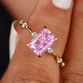 thumbnail image 4 of K-KED Pretty 18k Yellow Gold Plated Cubic Zirconia Rings Wedding Delicate Jewelry Size 5-12-Pink-5-1#, 4 of 6