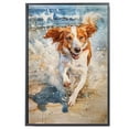 thumbnail image 2 of Funny Dog on Beach Canvas Wall Art, Nederlandse Kooikerhondje Dog Picture Ocean Artwork for Bathroom Bedroom Living Room, Art Decor 8x12 Inches, 2 of 6
