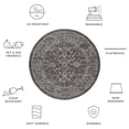 thumbnail image 4 of SAFAVIEH Courtyard Darin Traditional Indoor/Outdoor Area Rug, 5'3" x 5'3" Round, Black/Ivory, 4 of 8