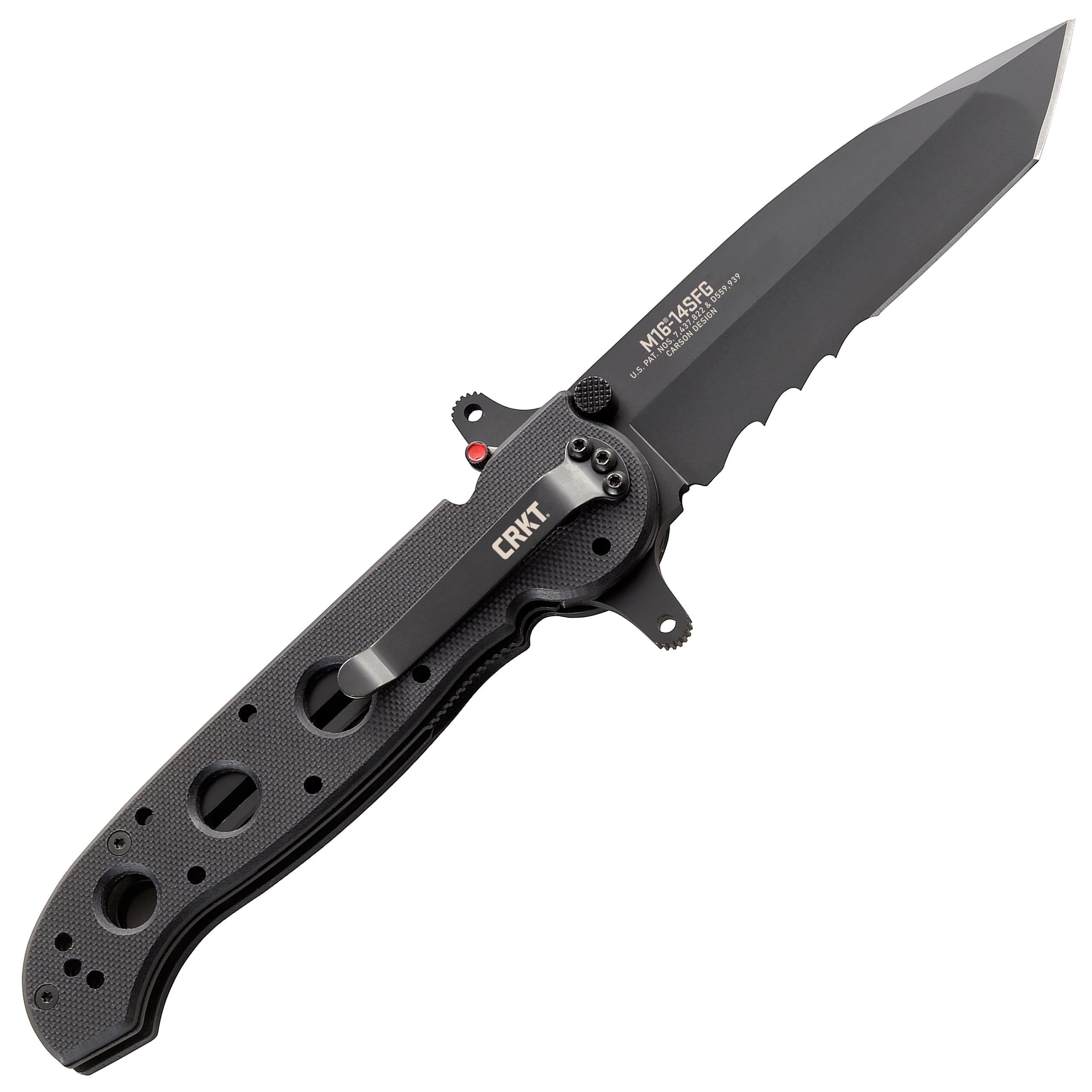 CRKT M16-14SFG Folding Knife with Liner Lock: 1.4116 Veff Serrations Blade, G10 Handle, Reversible Pocket Clip, M16-14SFG