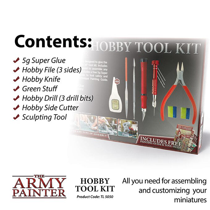  The Army Painter Hobby Tool Kit - 7-Piece Plastic Model Kit  Tools for Miniatures with Green Stuff & Model Glue - Beginners Model  Building Kits, Model Kit Accessories, Model Tool Kit