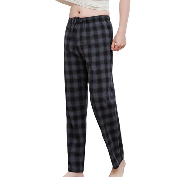 Wuffmeow Mens Cotton Pajama Pants, Lightweight Sleep Pants with Pockets Soft Lounge Pajama Pants