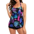 thumbnail image 3 of VerPetridure Womens Tankini Swimsuits Two Piece Bathing Suits for Women Tummy Control Floral Print Modest Swimwear with Boyshorts, 3 of 6