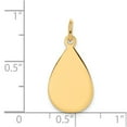 thumbnail image 2 of FB Jewels 14K Yellow Gold Plain .009 Gauge Engravable Raindrop Disc Charm, 2 of 2