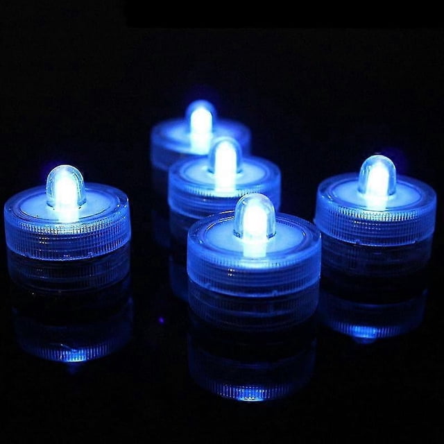 12 mini velas LED redondas, sumergibles, impermeables y superbrillantes