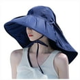 thumbnail image 4 of FUZHIQ Women's Wide Brim UV Protection Sun Hat with Neck Flap, Foldable Bucket Hat with Adjustable Chin Strap for Beach, Hiking, Summer Outdoor Activities, 4 of 4