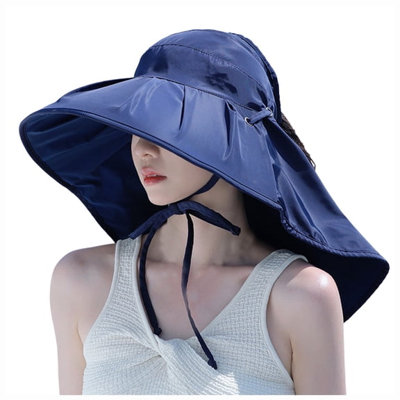 SUYIDA Stylish Wide Brim Sun Hat for Women with Adjustable Chin Strap and Decorative Bow for Outdoor Travel Summer Spring