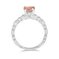 thumbnail image 3 of flower design 1.50 Carat Princess cut Morganite & Diamond Engagement Ring in 14k White Gold morganite & diamond engagement ring, 3 of 3