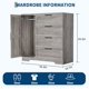 thumbnail image 3 of Qinaqin 43.3-Inch Gris de Profundidad Madera Pequeño cm Anchoardrobe Closet con Puerta 4 Cajones y Alturaanging Rod para Dormitorio Laundry Sala o Cloak, 3 of 7