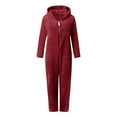 thumbnail image 5 of Gaexia Girls Hooded Romper,Girls Zip Up Jumpsuits,Girls Onesie Warm Animal Bed Jumpsuit Kids Cute Winter Plain Zip Up Long Sleeve Soft Hooded Romper, 5 of 6