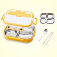 thumbnail image 1 of Thermal Lunch Box Stainless Steel Heat Preservation Bento Box Portable Food Container With Lunch Bags Kitchen Accessories Yellow 1.5L, 1 of 6