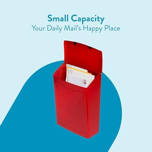 2681R Marina Wall Mount Mailbox, Small, Red