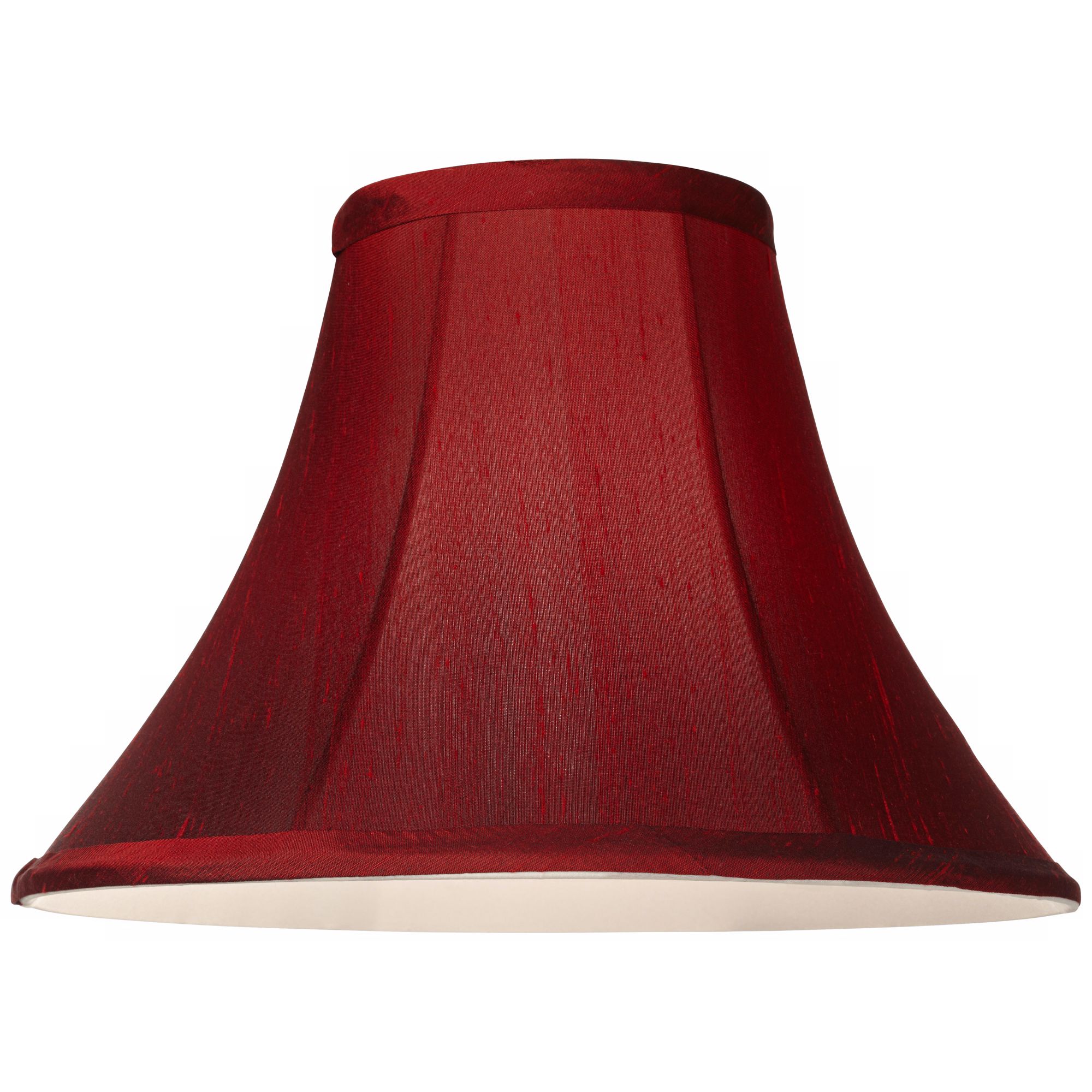 Springcrest Deep Red Small Bell Lamp Shade 5" Top x 12" Bottom x 8.5" High x 9" Slant (Spider) Replacement with Harp and Finial