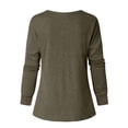 thumbnail image 4 of kayannuo Fall Clothes For Women Women's Solid Long Sleeve T-Shirts Loose Casual Daily Zipper T-shirt Plus Size Army Green, 4 of 5