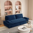 thumbnail image 3 of 73" Velvet Comfortable Loveseat Sofa, Modern Loveseat Sofa with Sturdy Frame, Convertible Loveseat Sleeper Couch for Living Room, Blue, 3 of 8