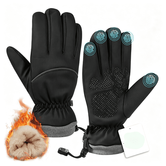 XIBUFE Winter Gloves for Men Women, Waterproof Windproof Anti-Slip 10 Fingers Touch Screen Gloves with Thermal Lining for Cold Weather Motorcycle Driving Cycling Skiing Snowboarding Walking