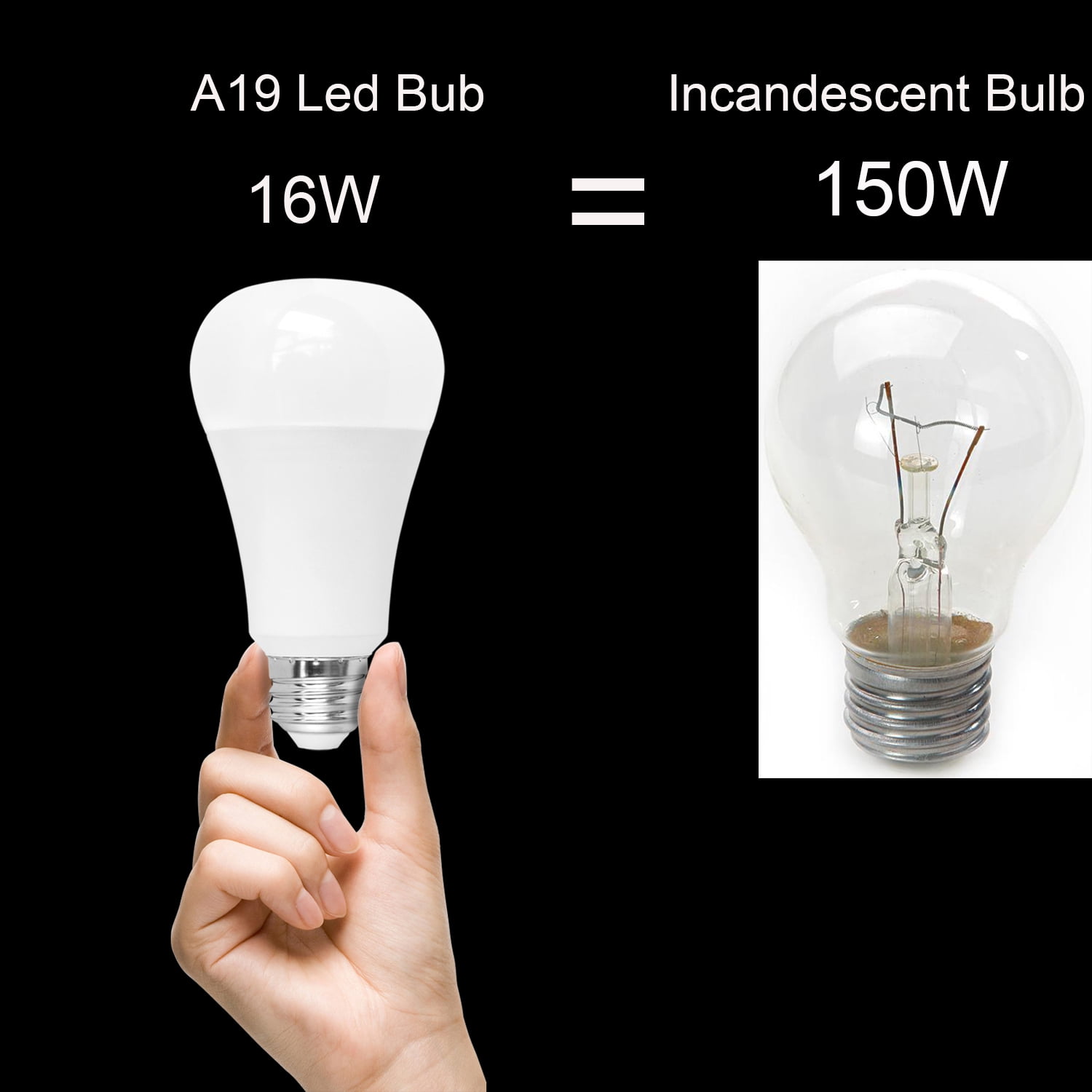 A19 Super Bright LED Light Bulbs 150W Equivalent 4 Pack,3000K Warm   White 16 Watt 1750 Lumen Energy-Efficient LED Bulb, E26   Base,Dimmable
