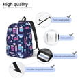 thumbnail image 3 of Saiise Sac à Dos pour Ordinateur Portable avec Imprimé Verres à Vin et Cocktails - Bretelles Réglables, Résistant à l'Eau, Grande Capacité, Design Élégant, Unisexe pour École, Bureau, Voyage-Moyen, 3 of 5