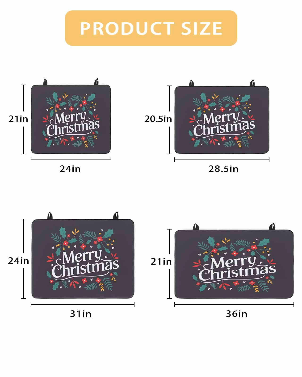 Large Induction Cooktop Protector Mat Merry Christmas Stove Top Covers for Electric Stove, Xmas Winter Holly Berries Plant Decorative Stove Burner Cover Mats, Glass Top Stove Cover