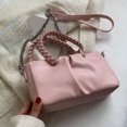 thumbnail image 3 of New fashion PU messenger bag summer fashion dating shoulder bag Underarm pleated bag-pink, 3 of 5