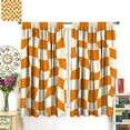 thumbnail image 2 of 70s 80s Retro Checkerboard Curtains,Abstract Wavy Modern Style Room Darkening Door Window Rod Pocket Curtain For Living Room Bedroom Kitchen Bathroom 42"W x 84"L (Pack of 2), 2 of 6