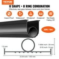 thumbnail image 2 of VEVOR Garage Door Seals Bottom Rubber, U Shape +O Ring Garage Door Weather Stripping, Universal Weatherproof Threshold Buffering Sealing Rubber , 5/16 inch T-ends and 3 3/4 inch Width (20 Ft, Black), 2 of 9