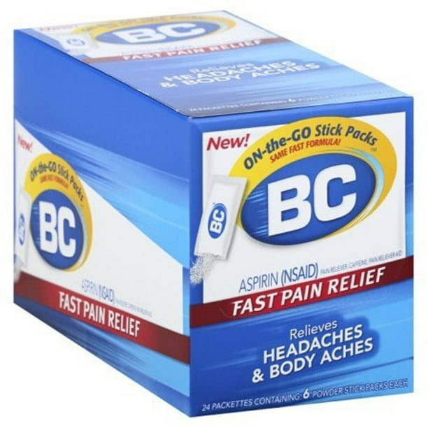 BC Aspirin NSAID Powder for Fast Pain Relief of Headaches and Body