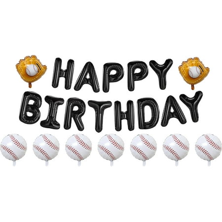 Highcool Baseball Party Decorations Baseball Glove, Aluminium Foil Banner Sports Themed Party Supplies for Boys