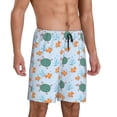 thumbnail image 2 of Wukai Turtles And Goldfish Men’s Short Pajama Pants With Pockets Soft Sleep Pj Shorts for Men-4X-Large, 2 of 6