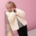 thumbnail image 2 of Mercatoo Baby Girls 𝐅aux Fu𝐫 Coat Plush Cardigan Toddler Kids Winter Fl𝐞ece Jacket Warm Outwear Windproof Thicken Coat, 2 of 9