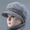 thumbnail image 4 of Prolriy Winter Hats for Women, Women's Woolen Knitted Warm Basin Hat Padded Cotton Hat Womens Hats Grey, 4 of 5
