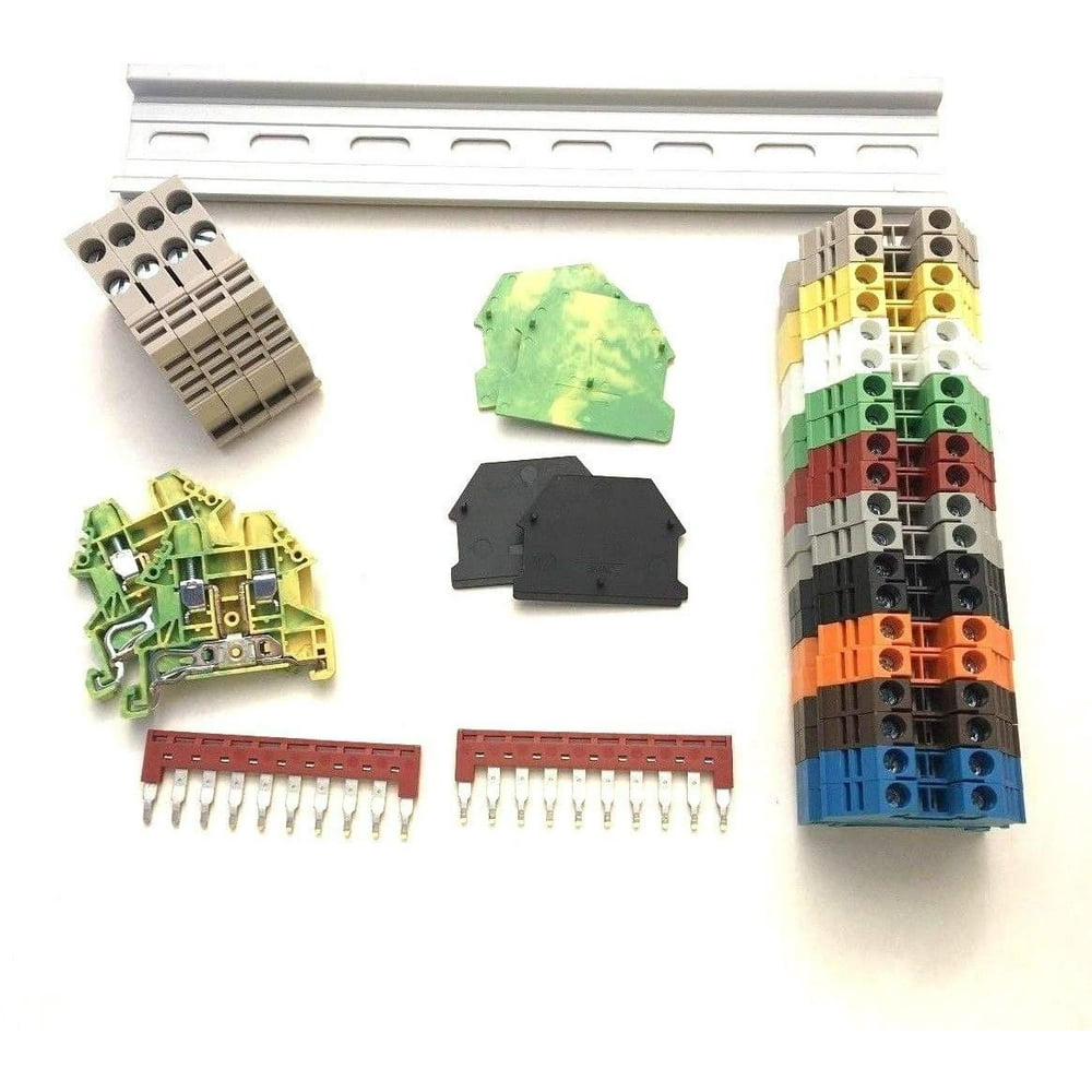Dinkle UL Every Color DIN Rail Terminal Block Kit 20 DK2.5N 12 AWG