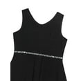 thumbnail image 4 of YEAHDOR Kids Girls Sleeveless Sparkly Rhinestone Summer Dress High-Low Hem Glittery Birthday Party Dress Black 12, 4 of 7