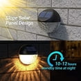 thumbnail image 2 of Juego de 4 luces solares LED de pared para exteriores, impermeables IP65, iluminación decorativa de pared, luz blanca cálida, para vallas, patios, jardines, puertas de entrada, escaleras, patios y ent, 2 of 5