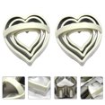 thumbnail image 3 of 2 Sets Heart Shape Biscuit Mould Stainless Steel Cookie Mould Baking Tool(Beige), 3 of 8