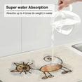 thumbnail image 6 of Bingfone Brown Cat Cartoon ,18" X 24"Dish Drying Mat For Kitchen Counter,Ultra Absorbent Microfiber, 6 of 9