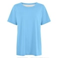 thumbnail image 7 of Gvdentm Women's Plus Size T Shirts Oversized Tees Summer Short Sleeve Crew Neck Loose Tunic Tops(Sky Blue,XL), 7 of 7