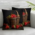 thumbnail image 3 of Creowell Strawberries Basket Still Life Pillow Cushion Covers Square Design for Sofa Couch Bedroom Car Chair Home Decor, Pack of 1 12x12in, 3 of 5