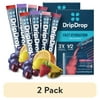 (2 pack) DripDrop Electrolyte Powder Drink Mix for Dehydration Relief Fast, Juicy Variety, 0.35 oz, 8 Count Packets
