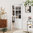 thumbnail image 2 of 24" X 96" White Primed 6-Panel Clear Glass Solid Core Pantry Slab Door Morden French Door, 2 of 8